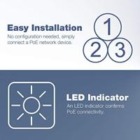 TRENDnet Gigabit Power over Ethernet Plus (PoE+) Injector, converteert niet-PoE Gigabit naar PoE+ of PoE Gigabit, netwerkafstanden tot 100 M (328 ft), TPE-115GI - thumbnail