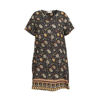 STUDIO jurk Birgitte met all over print zwart/wit/roodbruin STUDIO jurk Birgitte met all over print zwart/wit/roodbruin