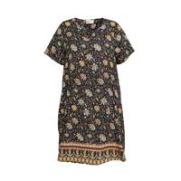 STUDIO jurk Birgitte met all over print zwart/wit/roodbruin - thumbnail