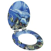 VidaXL Toiletbril met soft-close deksel dolfijn mdf - thumbnail