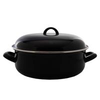 Braadpan emaille zwart 28cm 6,5 L - thumbnail
