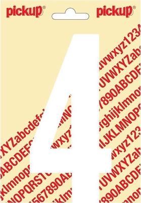 Plakcijfer Nobel Sticker getal 4 wit Pickup - Pickup