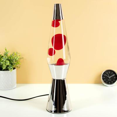 Bullet lavalamp zilver met rode lava