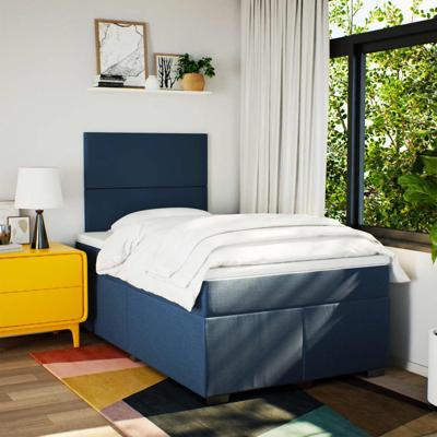 Boxspring met matras stof blauw 80x200 cm - thumbnail