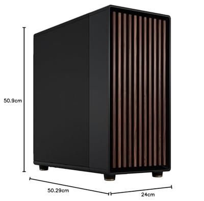 PC-behuizing - FRACTAL DESIGN - North XL Charcoal Black - FD-C-NOR1X-01 - E-ATX - Strak ontwerp van hout en legering