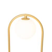 QAZQA Art Deco vloerlamp goud met wit glas - Isabella - thumbnail
