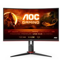 AOC Gaming CQ27G2U 80 cm (27 inch) gebogen monitor (QHD, HDMI, DisplayPort, Free-Sync, 1 ms reactietijd, 144 Hz, 2560x1440) zwart/rood - thumbnail