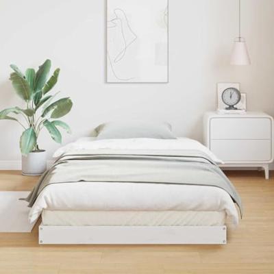 Bedframe Wit 90 x 220 cm Massief grenenhout