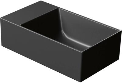 Ben Stelvio mat zwarte fontein met doorslaanbaar kraangat 40x23x12cm