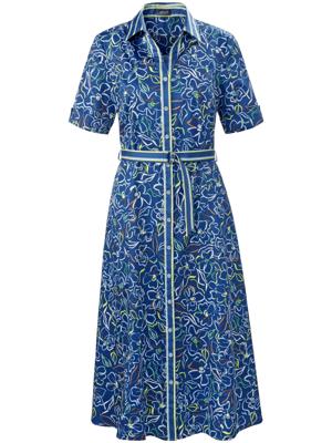 Jurk in overhemdmodel bloemenprint Van Basler blauw Jurk in overhemdmodel bloemenprint Van Basler blauw