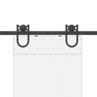 Doos met onderdelen voor schuifdeur 183 cm staal zwart - thumbnail