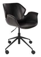 Zuiver Bureaustoel 'Nikki' PU leer, kleur Zwart - thumbnail