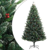 Kunstkerstboom met scharnieren en rode bessen 210 cm - thumbnail