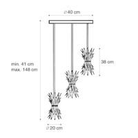 QAZQA Art Deco hanglamp goud 3-lichts - Wesley - thumbnail