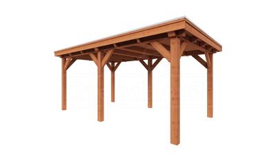 Trendhout Overkapping Siena 535x350 cm- Plat dak- Onbehandeld lariks Douglas hout- Trendhout Trendhout Overkapping Siena 535x350 cm- Plat dak- Onbehandeld lariks Douglas hout- Trendhout