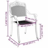 Tuinstoel 2 pcs Brons 55 x 55 x 92,5cm Aluminium - thumbnail