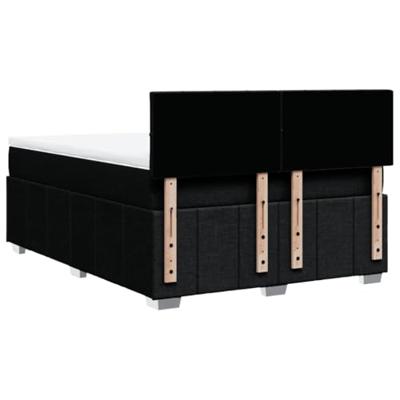 Boxspring met matras stof zwart 140x200 cm