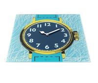 NeXtime klok 8157 Watch One, 43x43.2 cm, Wall, Blue/ Yellow - thumbnail