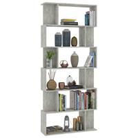 Boekenkast / kamerscherm 80x24x192 cm bewerkt hout betongrijs - thumbnail