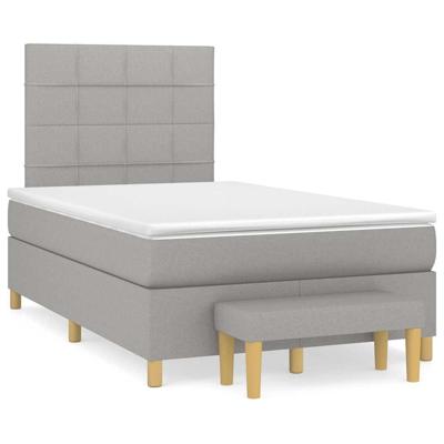 Boxspring met matras stof lichtgrijs 120x190 cm