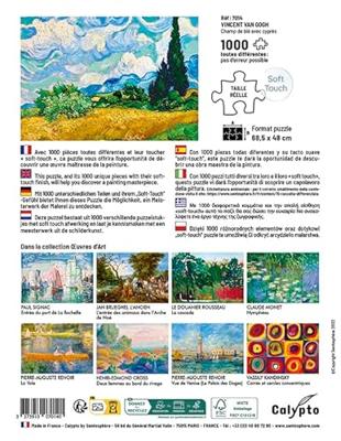 Puzzel - SENTOSPHERE - Calypto - 1000 stukjes - Korenveld met cipressen - Vincent van Gogh - Vanaf 9 jaar