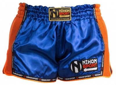 Nihon Kickboksbroek Lage Taille Heren Blauw/oranje Maat Xxl