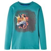 Kindershirt met lange mouwen tijgerprint 92 donkerzeeblauw - thumbnail