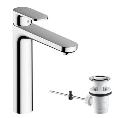 Wastafelmengkraan HansGrohe Vernis Blend 190 Eengreeps Met Trekwaste Chroom - thumbnail