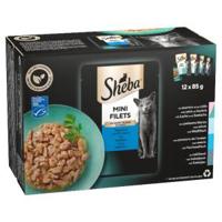 Sheba Mini Filets Vis Selectie in saus natvoer kat (zakjes 85 g) 12 x 85 g - thumbnail