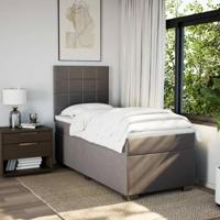 Boxspring met matras stof taupe 80x200 cm - thumbnail