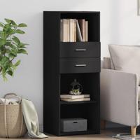 Hoge kast 45x42,5x124 cm bewerkt hout zwart - thumbnail