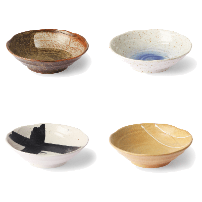 HKliving Kyoto Japanse Kommen Ø 16,5 cm - Set van 4 HKliving Kyoto Japanse Kommen Ø 16,5 cm - Set van 4