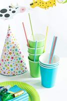 Bekers azuur blauw - 8 stuks - thumbnail