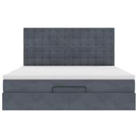 Ottoman bed met matrassen 180x200cm fluweel donkergrijs - thumbnail