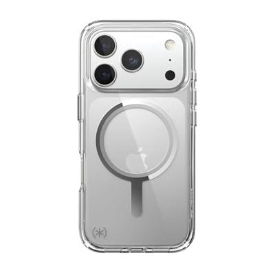 Speck Presidio Perfect Clear voor iPhone 17 Pro Case, MagSafe-compatibel, dun beschermhoes, helder/helder/zilver