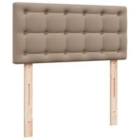ottomaanse bed met matras 100x200cm kunstleer cappuccinokleurig - thumbnail