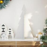 VidaXL Kerstdecoratie kerstboom 80 cm massief grenenhout wit - thumbnail