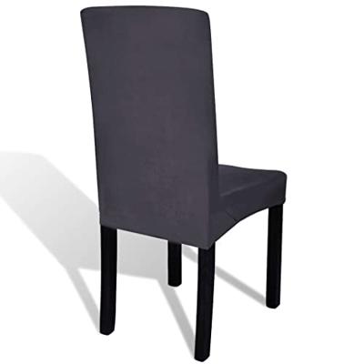 VidaXL Stoelhoezen 4 st stretch recht antracietkleurig VidaXL Stoelhoezen 4 st stretch recht antracietkleurig