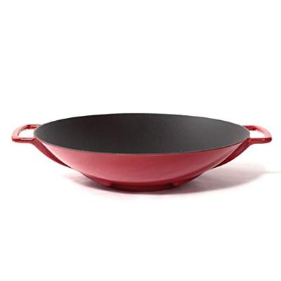 Gietijzeren wok rood, 35cm - Sürel