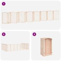 Hondenhek inklapbaar met deur 15 panelen 750 cm populierenhout - thumbnail