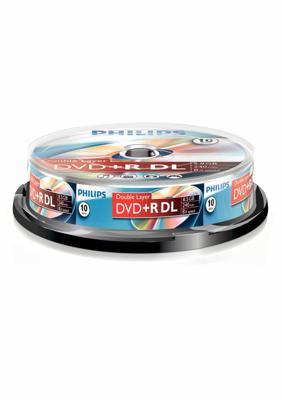 Philips DVD+R DoubleLayer High-speed (8,5 GB / 240 minuten video, 1-8x snelheid, 10 stuks Jewel Case)