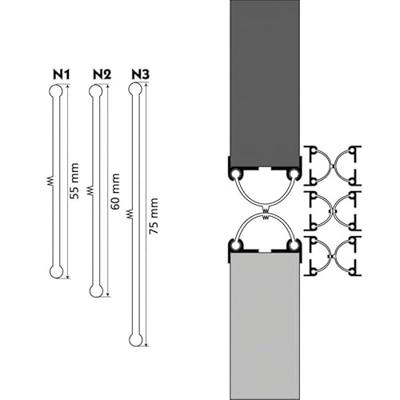 DEURNAALDPROF.PVC 60MM 2500MM