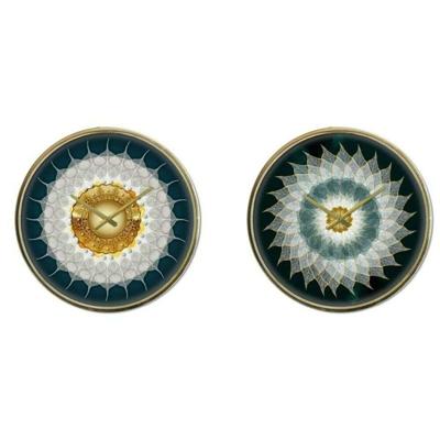 Muurklok DKD Home Decor Kristal Gouden Turkoois Ijzer Modern (2 Stuks) (40 x 6 x 40 cm) Muurklok DKD Home Decor Kristal Gouden Turkoois Ijzer Modern (2 Stuks) (40 x 6 x 40 cm)