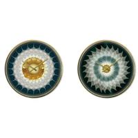 Muurklok DKD Home Decor Kristal Gouden Turkoois Ijzer Modern (2 Stuks) (40 x 6 x 40 cm) - thumbnail