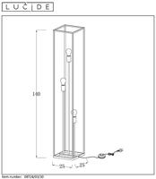 Lucide ARTHUR - Vloerlamp - 3xE27 - Zwart - thumbnail