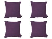 Sierkussen met paspel ca. 45x45 cm Panama purple (4 stuks) Madison - Madison - thumbnail