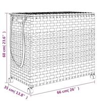 VidaXL Wasmand op wielen 66x35x60 cm rattan - thumbnail