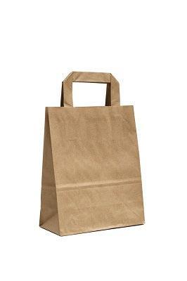 Draagtassen bruin kraft 18/9x22cm 400st Draagtassen bruin kraft 18/9x22cm 400st