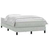 Boxspring met matras fluweel lichtgrijs 120x210 cm - thumbnail