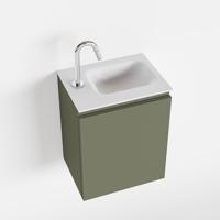 MONDIAZ OLAN 40cm toiletmeubel army. LEX wastafel talc rechts 1 kraangat - thumbnail